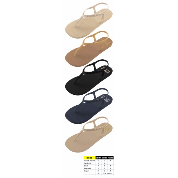 Tongs Femmes - du 36 au 41 - 5 couleurs - 20 paires